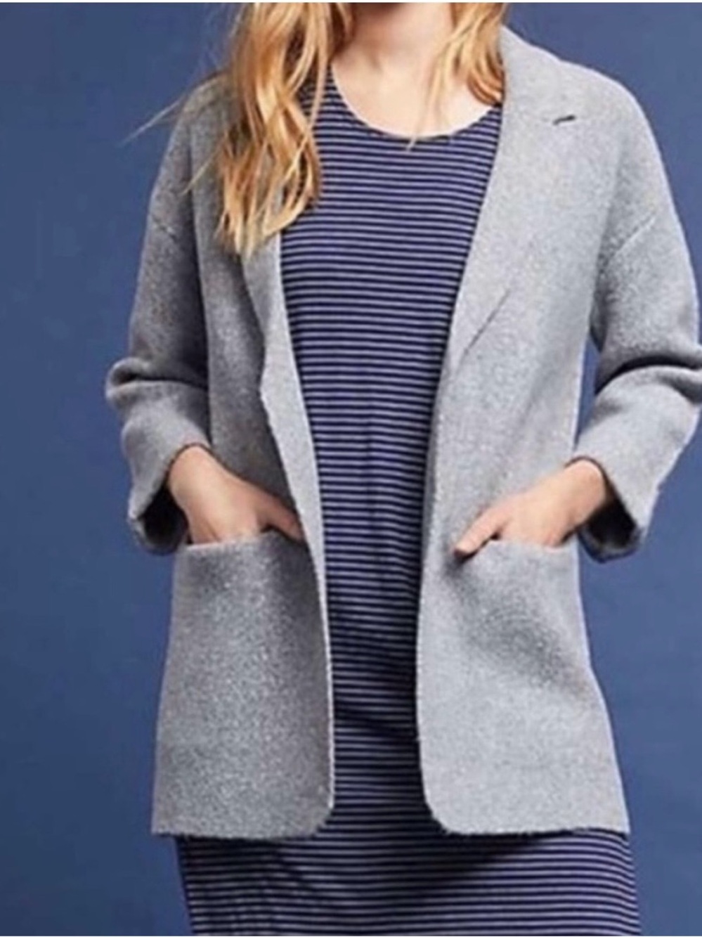 Anthropologie Moth light grey sweater coat